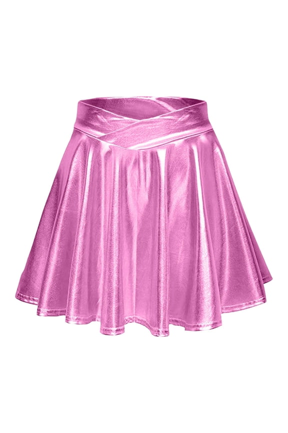 Plus Size Mini Skirts for Women Pleated Ruffle High Waist Solid Color Short Skirt Club Wear Streetwear