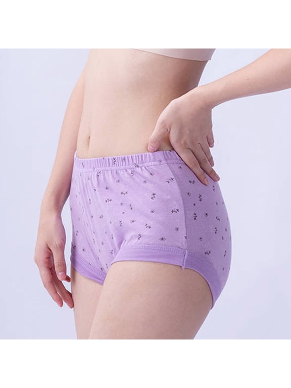 Plus Size Women's Cotton Panties, Comfort Soft Underwear Full Coverage Panty,Cotton Granny Panties for Old Lady