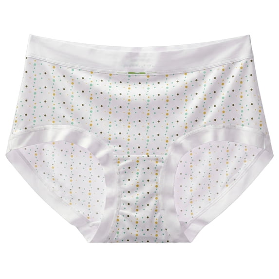 Ohufall Polka Dot Briefs for Women Seamless Ice Silk Underwear Breathable Lightweight Panties
