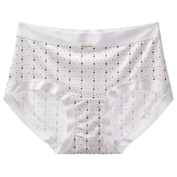 Ohufall Polka Dot Briefs for Women Seamless Ice Silk Underwear Breathable Lightweight Panties