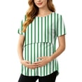 thumbnail image 1 of Ohufall Pregnant Womans T-shirts Striped Breastfeeding Maternity Tops Short Sleeve Breathable Casual Lactation Tops, 1 of 8