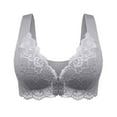 thumbnail image 1 of Ohufall Push Up Front Closure Bras for Women No Underwire Low Cut Deep V Seamless Bra Bralette Plus Size Full Coverage Bras, 1 of 5