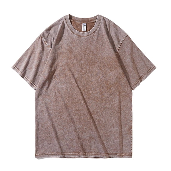 Ohufall Short Sleeve T-shirts for Men Summer Crew Neck Relaxed Fit Tees Solid Vintage Lightweight Tee Shirts
