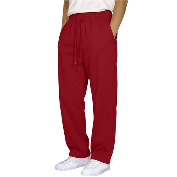 Ohufall Sport Pant For Men Solid Color Breathable Sweat Pant Everyday Loose Jogger Pant