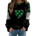 thumbnail image 1 of Ohufall St Patricks Day Sweatshirts for Women Funny Shamrock Graphic Long Sleeve Tops Plus Size Crewneck Pullovers, S-5XL, 1 of 3