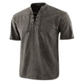 thumbnail image 1 of Ohufall Summer Men's T-Shirts Solid Color V-Neck Short Sleeve Tops for Men Big And Tall Casual Summer Tops, 1 of 4