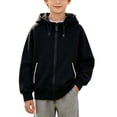 thumbnail image 1 of Ohufall Sweatshirt Jacket for Kids Boys Hooded Zipper Solid Color Sweatshirts Long Sleeve Drawstring Fashion Casual Top 3-15Y, 1 of 5