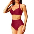 thumbnail image 1 of Ohufall Swimsuit Women Two Piece Bikinis Sexy Swimsuits Set Bikini Tops with Bottom High Waisted Swimwear, 1 of 5