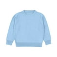 thumbnail image 1 of Ohufall Toddler Baby Boys Girls Cotton Knitted Tops 1-9 Years, Cute Solid Color Casual Long Sleeve Pullover Shirts Autumn Winter Kids Loose Comfortable Crew Neck Blouses, 1 of 5