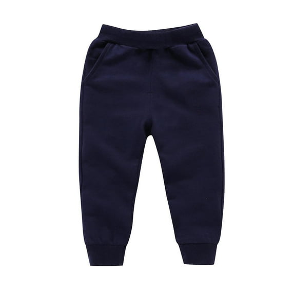 Ohufall Toddler Baby Boys Girls Cotton Sweatpants, Loose Comfy Active Joggers Solid Casual Elastic Waist Outdoor Sport Pants for Kids, 0-13 Years