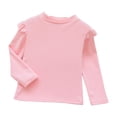 thumbnail image 1 of Ohufall Toddler Baby Girls Long Sleeve Shirts, Cute Solid Casual Pullover Tops Autumn Winter Soft Comfy Crewneck Warm Blouses for Kids Girls, 1-10 Years, 1 of 3
