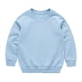 thumbnail image 1 of Ohufall Toddler Boys Girls Long Sleeve Cotton Shirts 1-13, Cute Solid Casual Pullover Sweatshirt Fall Winter Kids Loose Comfortable Round Neck Blouses, 1 of 3