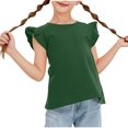 thumbnail image 1 of Ohufall Toddler Kids Girls Tank Tops with Flutter Sleeves Summer Solid Color Round Neck Tanks Cute Casual Sleeveless Shirts for Little Girls, 3-13 Years, 1 of 8
