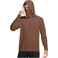 thumbnail image 1 of Ohufall UPF 50+ Sun Protection Hoodie Shirts for Men Solid Color Long Sleeve UV Protection Rash Guards with Mask Mens Lightweight Breathable Outdoor Fishing & Hiking Shirts, 1 of 5