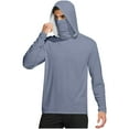 thumbnail image 1 of Ohufall UPF 50+ Sun Protection Hoodie Shirts for Men Solid Color Long Sleeve UV Protection Rash Guards with Mask Mens Lightweight Breathable Outdoor Fishing & Hiking Shirts, 1 of 5