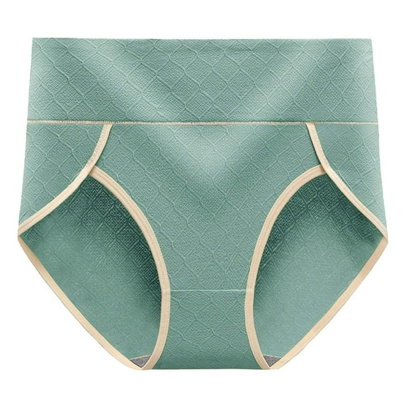 Ohufall Underwear for Women Plus Size Fashion Sexy Solid Color High Waist Tummy Control Panties Stretchy Comfy Hip Lift Cotton Briefs