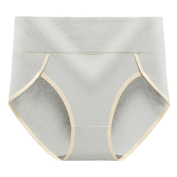 Ohufall Underwear for Women Plus Size Fashion Sexy Solid Color High Waist Tummy Control Panties Stretchy Comfy Hip Lift Cotton Briefs