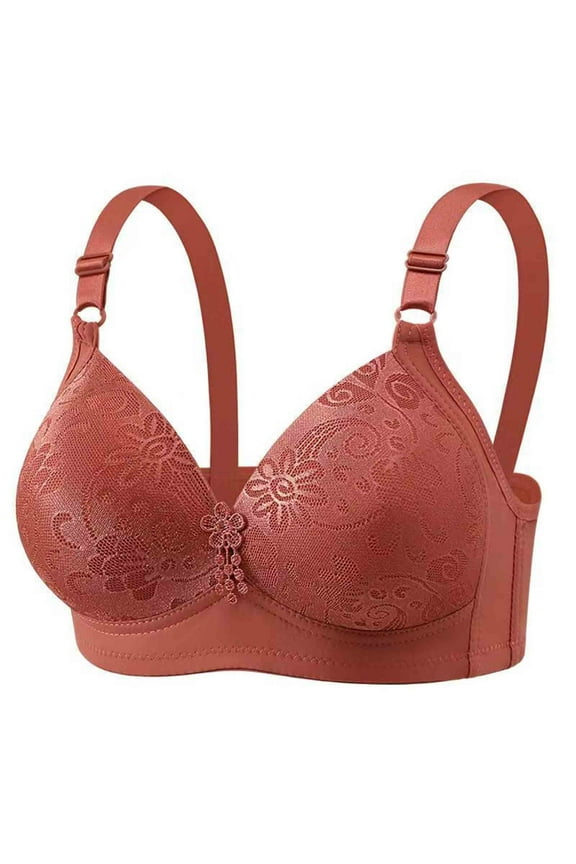 Wirefree Bras for Women ,Plus Size Adjustable Shoulder Straps Lace Bra Wirefreee Extra-Elastic Bra Active Yoga Sports Bras 36C-42C, Summer