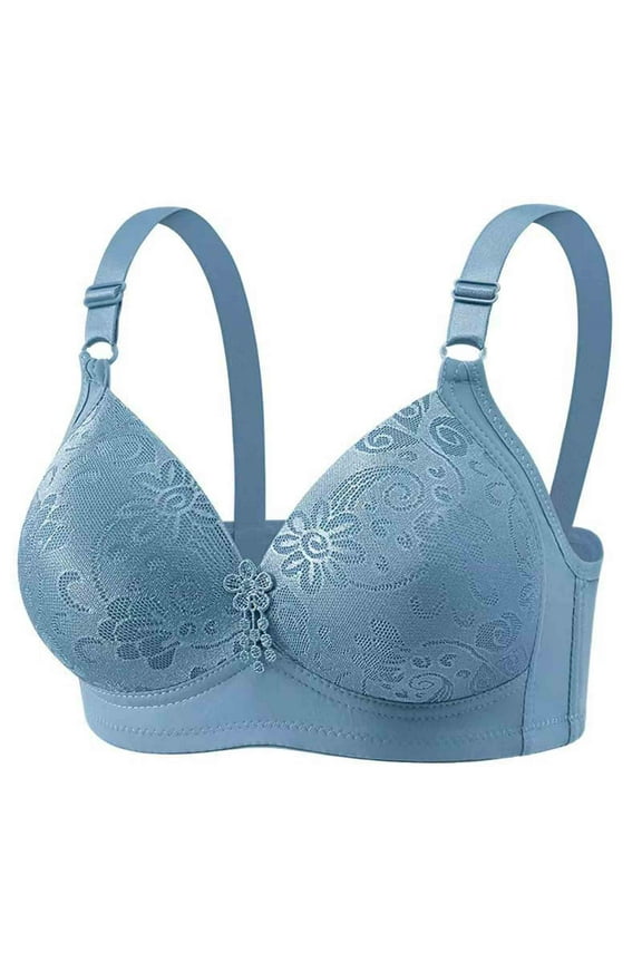 Wirefree Bras for Women ,Plus Size Adjustable Shoulder Straps Lace Bra Wirefreee Extra-Elastic Bra Active Yoga Sports Bras 36C-42C, Summer