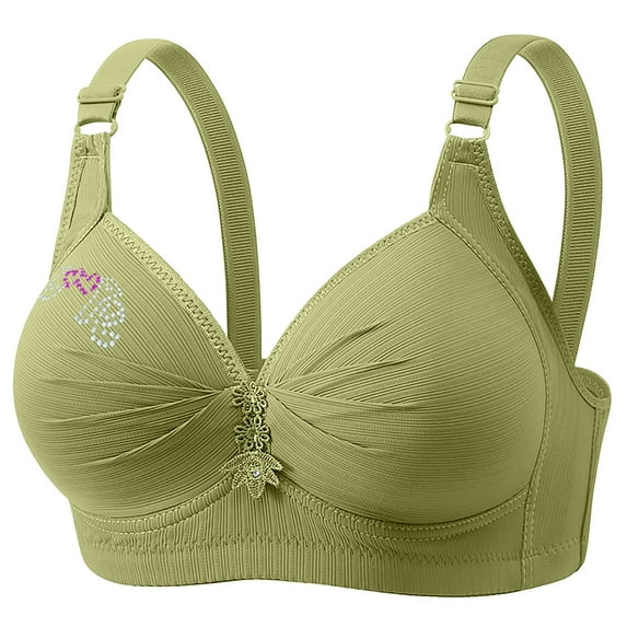 Ohufall Wirefree Bras for Women ,Plus Size Adjustable Shoulder Straps Lace Bra Wirefreee Extra-Elastic Bra Active Yoga Sports Bras 36D-50D, Summer