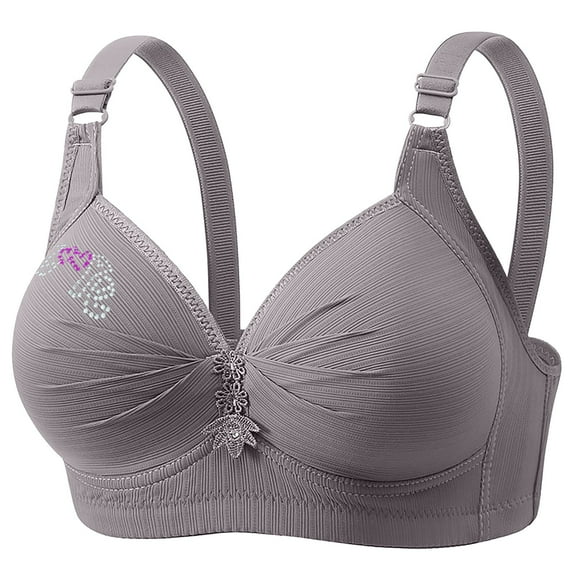 Ohufall Wirefree Bras for Women ,Plus Size Adjustable Shoulder Straps Lace Bra Wirefreee Extra-Elastic Bra Active Yoga Sports Bras 36D-50D, Summer