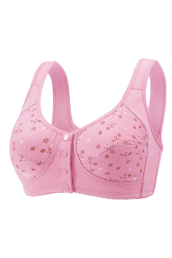 Wirefree Bras for Women ,Plus Size Front Closure Lace Bra Wirefreee Extra-Elastic Bra Active Yoga Sports Bras 36C-46C, Summer