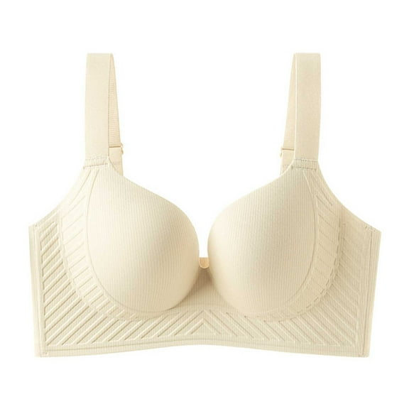 Ohufall Wireless Push Up Bras for Women, Full Coverage Bra with No Underwire Extra Foam Padding for Added Shape, 34B/C-46B/C