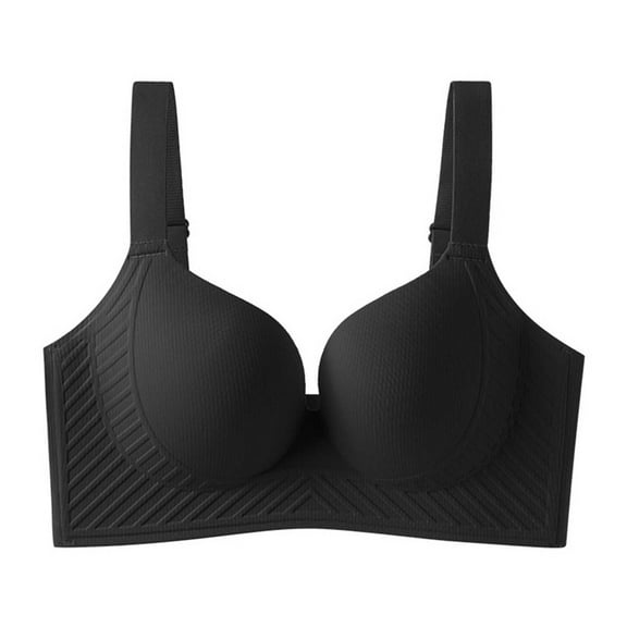 Ohufall Wireless Push Up Bras for Women, Full Coverage Bra with No Underwire Extra Foam Padding for Added Shape, 34B/C-46B/C