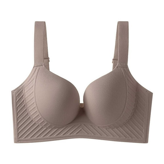Ohufall Wireless Push Up Bras for Women, Full Coverage Bra with No Underwire Extra Foam Padding for Added Shape, 34B/C-46B/C