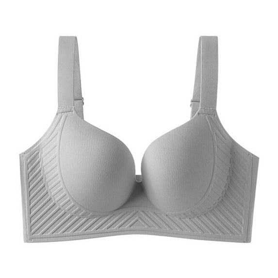 Ohufall Wireless Push Up Bras for Women, Full Coverage Bra with No Underwire Extra Foam Padding for Added Shape, 34B/C-46B/C