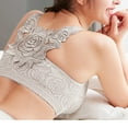 thumbnail image 1 of Ohufall Woman's Front Closure Racerback Push Up Hollow Out Bra, Fashion Rose Wire Free Underwear Bras, 1 of 6