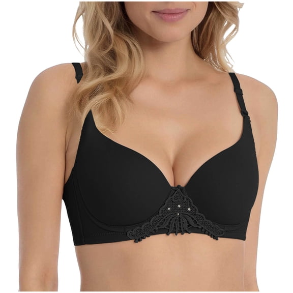 Ohufall Women Push Up Bra Everyday Underwear Comfortable Bralette with Support Anti-Sag-Size 36B/C-42B/C