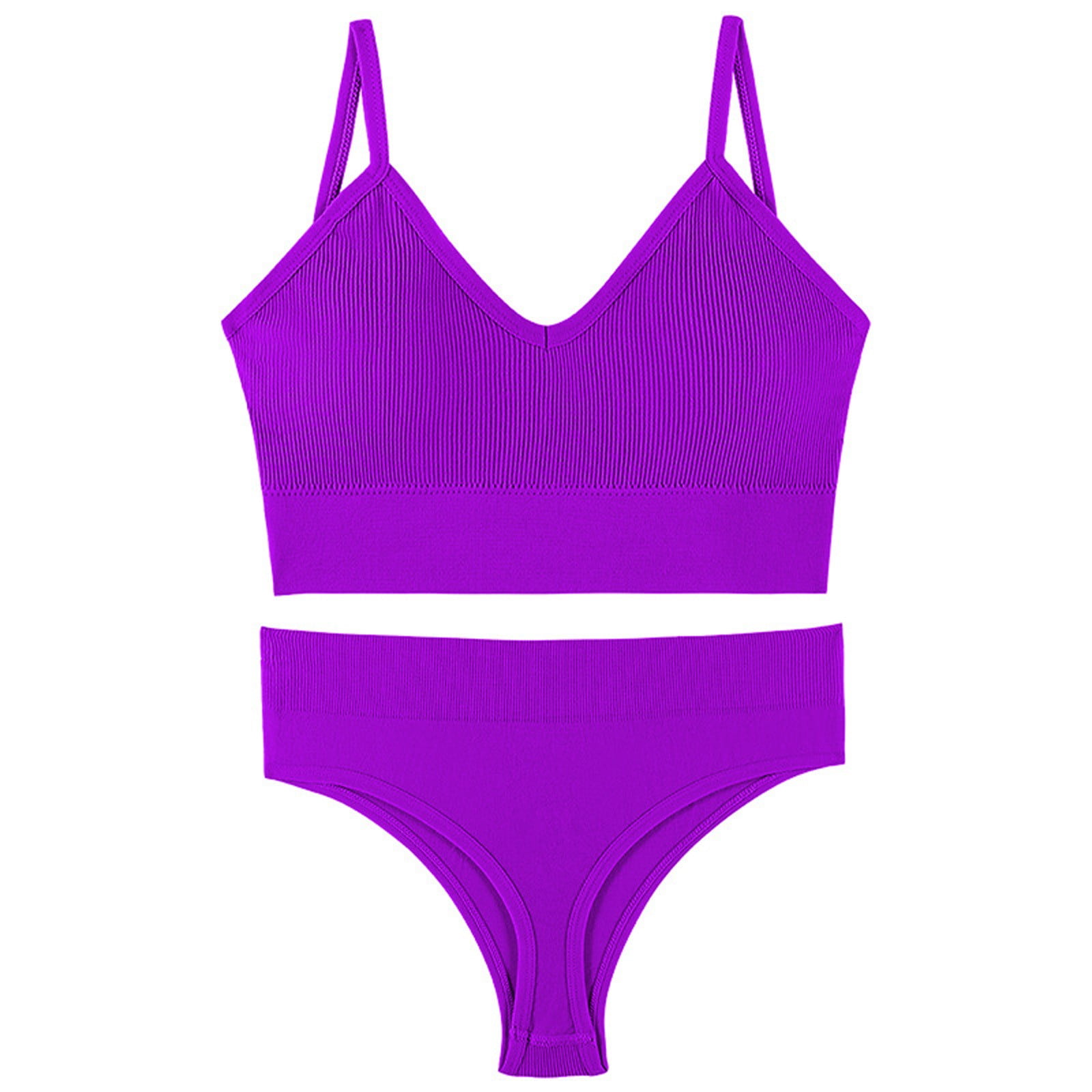 Ohufall Women Seamless Tanks Tops Bra and Panties Sets Underwear Suit ...