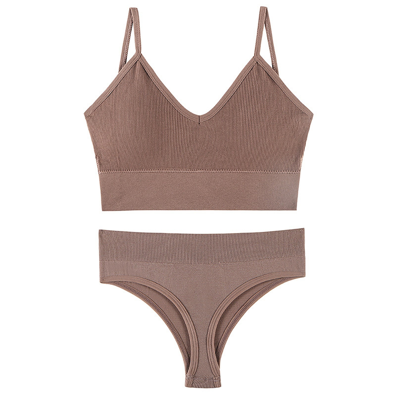 Ohufall Women Seamless Tanks Tops Bra and Panties Sets Underwear Suit ...