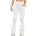 thumbnail image 1 of Ohufall Women's Bootcut Yoga Pants with Pockets Moisture-Wicking High Waist Bootleg Gym Fitness Trousers Plus Size Pant Stretch Yoga Workout Pants for Women, 1 of 6