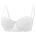 thumbnail image 1 of Ohufall Women's Bra Lightly Padded Lace Underwire Half Cup Bras Breathable Adjustable Strap Low Cut Push Up Bras, 1 of 5