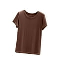 thumbnail image 1 of Ohufall Women's Classic Crew Neck Pajama Tops Fashion Plain Short Sleeve Sleep Undershirt Summer Soft Comfortable Loungewear T-Shirts for Women, 1 of 8