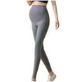 thumbnail image 1 of Ohufall Women's Cotton Maternity Pants Plus Size Fashion Solid Over The Belly Yoga Pants Summer Stretch Slim Fit Pregnancy Workout Leggings, 1 of 3