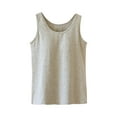 thumbnail image 1 of Ohufall Women's Cotton Pajama Tank Tops with Chest Pads Summer Solid Casual Sleeveless Crew Neck Pj Shirt Soft Comfy Home Sleepwear for Women, 1 of 6