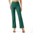 thumbnail image 1 of Ohufall Women's Dress Pants Stretchy Work Slacks Business Casual Straight Leg Pull on Trousers with Pockets, 1 of 7