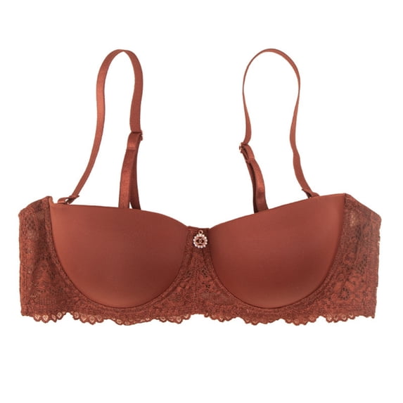 Ohufall Women's Large Size Bra Big Chest Support Gathered Bra Adjustable Comfort Daily Bra