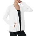 thumbnail image 1 of Ohufall Women's Long Sleeve Cardigans with Pockets Summer Casual Open Front Cardigan Blouses Lightweight Solid Bolero Shrugs for Women, 1 of 8