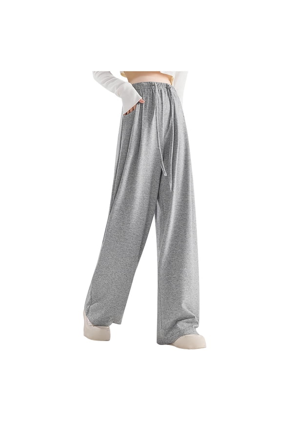 Women's Maternity Jogger Pants Loose Comfy Wide Leg Pregnancy Pants Summer Solid Casual Drawstring Elastic High Waist Belly Support Pants