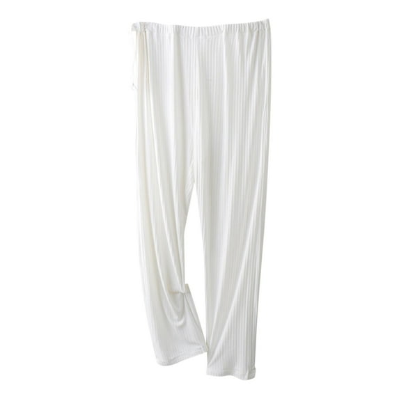 Ohufall Women's Maternity Lounge Pants Summer Comfy Breathable Adjustable Elastic High Waist Pregnancy Pants Plus Size Solid Casual Pajama Pants for Pregnant Women