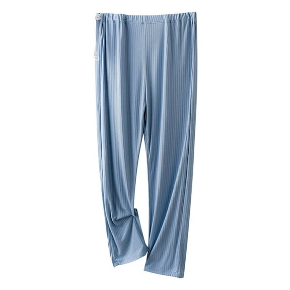 Ohufall Women's Maternity Lounge Pants Summer Comfy Breathable Adjustable Elastic High Waist Pregnancy Pants Plus Size Solid Casual Pajama Pants for Pregnant Women