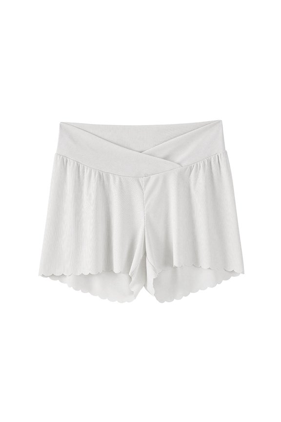 Women's Maternity Lounge Short Pants Solid Color Casual Belly Support Pregnancy Bottom Shorts Summer Cool Breathable Pajama Shorts for Pregnant Women