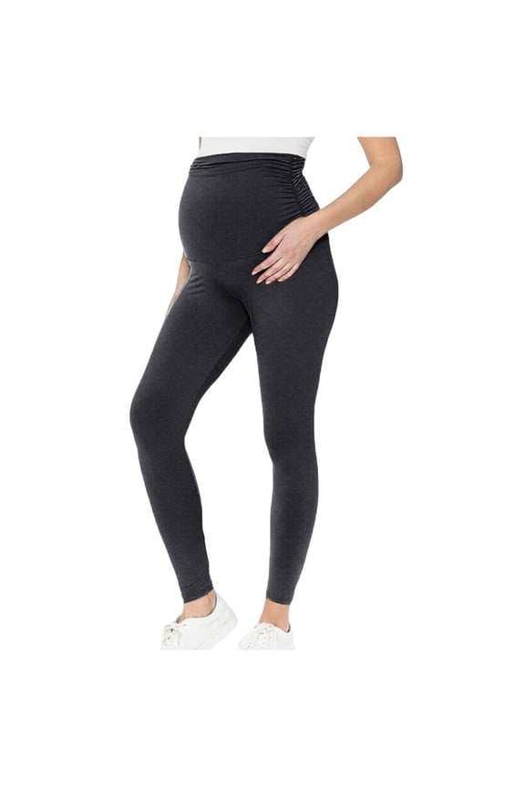 Women's Maternity Yoga Pants Fashion Solid High Waist Belly Support Gym Workout Leggings Summer Stretch Slim Fit Pregnancy Activewear