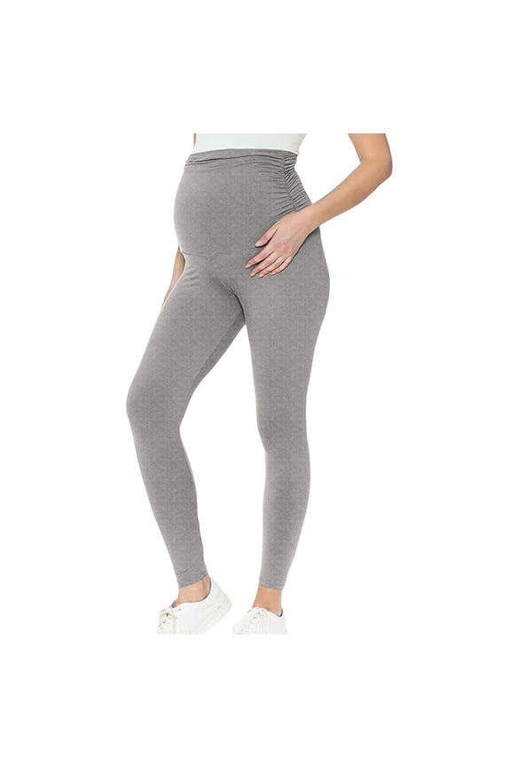 Women's Maternity Yoga Pants Fashion Solid High Waist Belly Support Gym Workout Leggings Summer Stretch Slim Fit Pregnancy Activewear