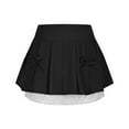 thumbnail image 1 of Ohufall Women's Mini Skirts Built in Shorts Summer Casual Breathable Elastic High Waist School Uniform Skirt Fashion Sexy Solid Lace Pleated Athletic Tennis Skirts for Women, 1 of 6