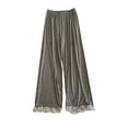 thumbnail image 1 of Ohufall Women's Modal Pajama Pants Cute Solid Elastic Waist Home Sleepwear Soft Comfy Lounge Pant Fashion Lace Loose Pj Bottoms for Women, 1 of 3